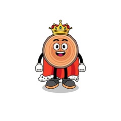 Mascot Illustration of wood trunk king