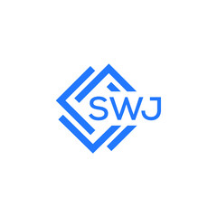SWJ technology letter logo design on white  background. SWJ creative initials technology letter logo concept. SWJ technology letter design.
