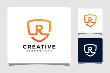 Letter R Shield Logo Template Design Inspiration
