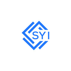 SYI technology letter logo design on white  background. SYI creative initials technology letter logo concept. SYI technology letter design.