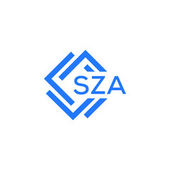 SZA technology letter logo design on white  background. SZA creative initials technology letter logo concept. SZA technology letter design. - obrazy, fototapety, plakaty