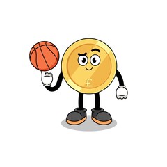 pound sterling illustration as a basketball player