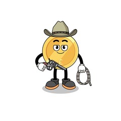 Character mascot of pound sterling as a cowboy