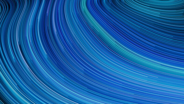 Blue, Purple and Turquoise Colored Stripes form Abstract Neon Background. 3D Render.