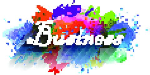 Fototapeta premium Idea think background Colorful watercolor stains collection - modern idea and concept think creativity- illustration