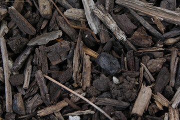 close up of a pile of wood