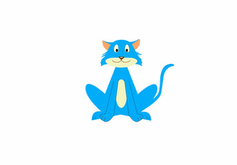 Naklejka premium Vector illustration of funny blue cat for kids