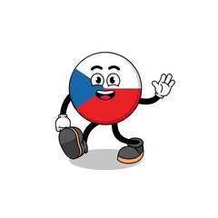 Fototapeta na wymiar czech republic cartoon walking