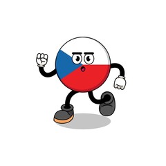 Fototapeta premium running czech republic mascot illustration