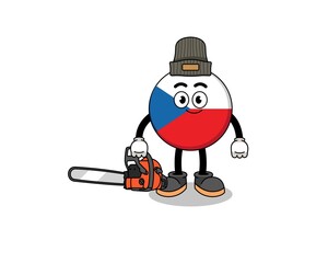 czech republic illustration cartoon as a lumberjack