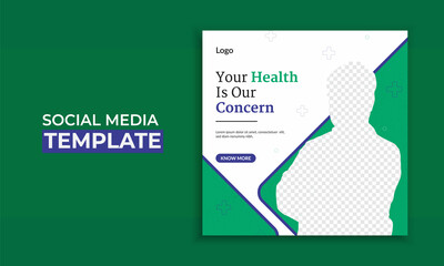 Medical social media post and web banner template