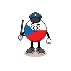 Cartoon Illustration of czech republic police