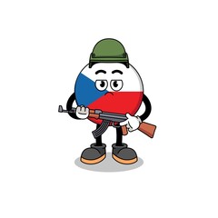 Obraz na płótnie Canvas Cartoon of czech republic soldier