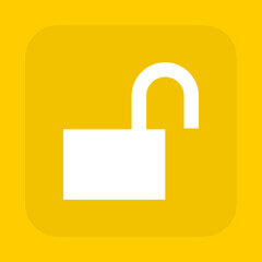 Lock open and lock closed vector icons isolated on blue background, yellow padlocks shapes illustration, flat cartoon design