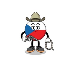 Character mascot of czech republic as a cowboy