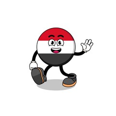 yemen flag cartoon walking