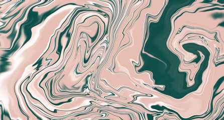 Background with abstract shapes in green and beige pastel colors. Marble texture background for your design. A mixture of acrylic paints.