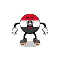 yemen flag cartoon with surprised gesture