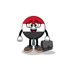 yemen flag mascot as a businessman