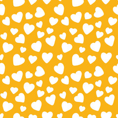 Simple hearts seamless pattern in yellow