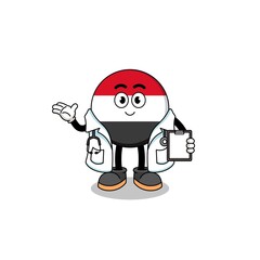 Cartoon mascot of yemen flag doctor