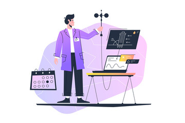 Worker set equipment on climate station, control changes