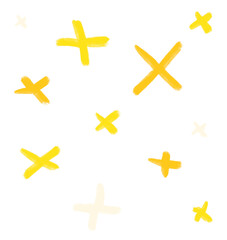 Yellow lemon dot corss pattern background hand drawn illustration