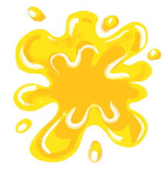 Yellow lemon jucie splash cartoon illustration
