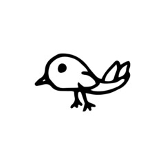 bird. hand drawn vector illustration in doodle style. minimalism, monochrome. icon, sticker.