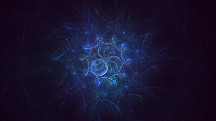 3D rendering abstract multicolor fractal light background