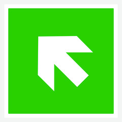 Vector Square green emergency exit stair sign. Exit Vector Illustration