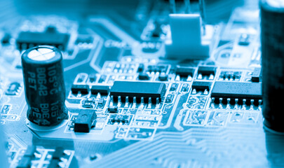 Abstract,close up of Mainboard Electronic background.
(logic board,cpu motherboard,circuit,system board,mobo)