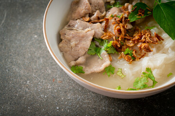 Pho Bo vietnamese soup with pork and rice noodles