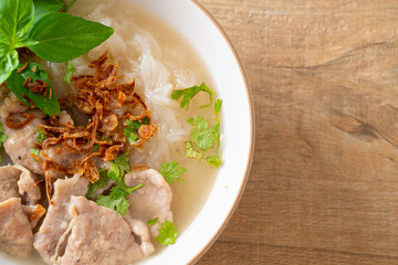 Pho Bo vietnamese soup with pork and rice noodles