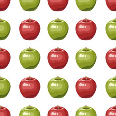 Pattern of apples on a white background