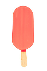 Red ice cream bar with strawberry taste