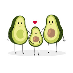 Vector avocado family
