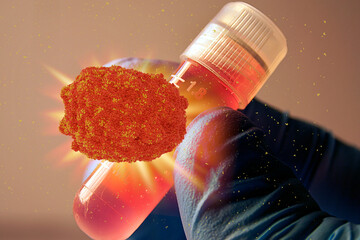 Monkeypox infection pandemic. monkeypox cell with doctor in laboratory lab confirm Monkey Pox virus outbreak pandemic design