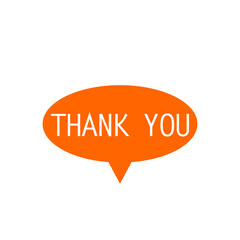Thank you speech banner bubble icon isolated on white background