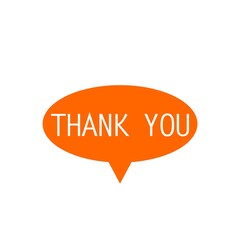 Thank you speech banner bubble icon isolated on white background