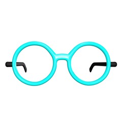 Circle glasses with blue sea frames