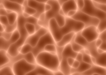 Abstract art dark brown color background with wavy neon bronze lines. Backdrop with curve shiny rusty ornate.