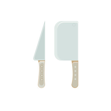 Vector image of a knife and a cleaver