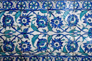 Oriental pattern on tile, historic handmade decoration