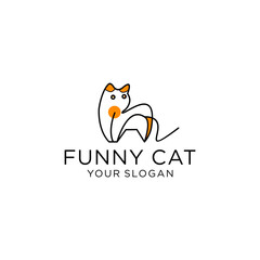 Cat logo vector icon design template