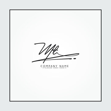 Initial Letter MT Logo - Handwritten Signature Logo