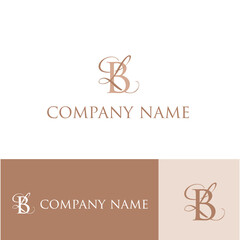 Fototapeta premium BL, LB monogram logo. Letter b, letter l typographic icon isolated on light background. Alphabet initials. Characters sign. Modern design, elegant, beauty, fashion style symbol. Decorative swirl.