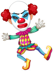 Colourful clown cartoon character