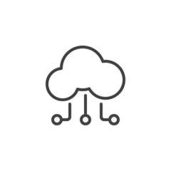 Cloud computing line icon