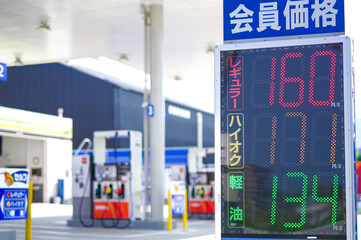 ガソリンスタンドの価格表